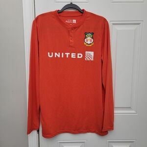 United Polaris Wrexham AFC Long Sleeve Shirt Orange Airlines Travel Size S/M
